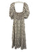 Emerson Fry Size M Cream White & Black Linen Blend Polka Dots Button Front Dress Cream White & Black / M