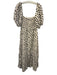Emerson Fry Size M Cream White & Black Linen Blend Polka Dots Button Front Dress Cream White & Black / M