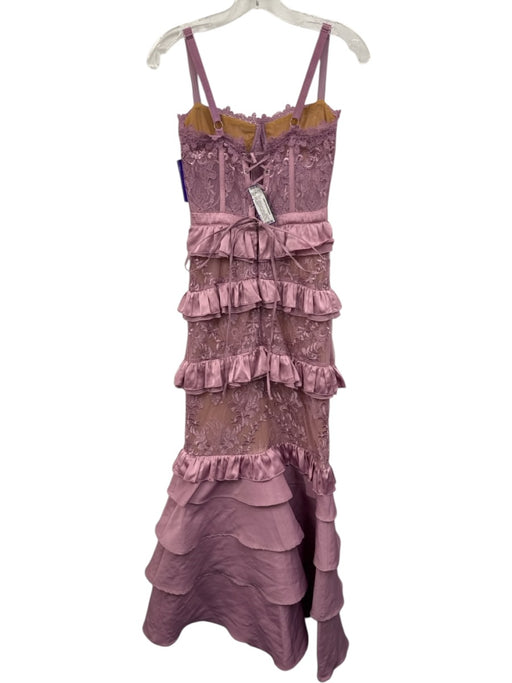 V. Chapman Size 2 Lilac Purple Polyester Lace Tiered Ruffle Corset Bodice Gown Lilac Purple / 2