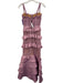 V. Chapman Size 2 Lilac Purple Polyester Lace Tiered Ruffle Corset Bodice Gown Lilac Purple / 2