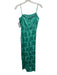 Saylor Size S Teal Green Viscose Blend Floral Jacquard Ruched Front Slit Dress Teal Green / S