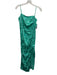 Saylor Size S Teal Green Viscose Blend Floral Jacquard Ruched Front Slit Dress Teal Green / S