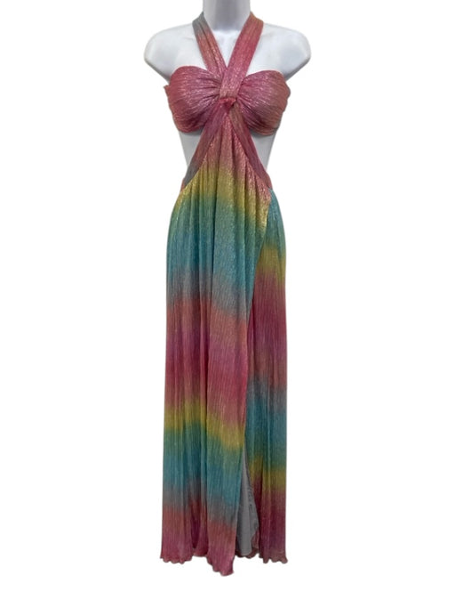 Saylor Size M Gray & multi Polyester Blend Metallic Thread Rainbow Cutout Dress Gray & multi / M
