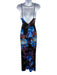 Free People Size Est S Black, Blue & Multi Viscose Blend Floral Satin Jumpsuit Black, Blue & Multi / Est S