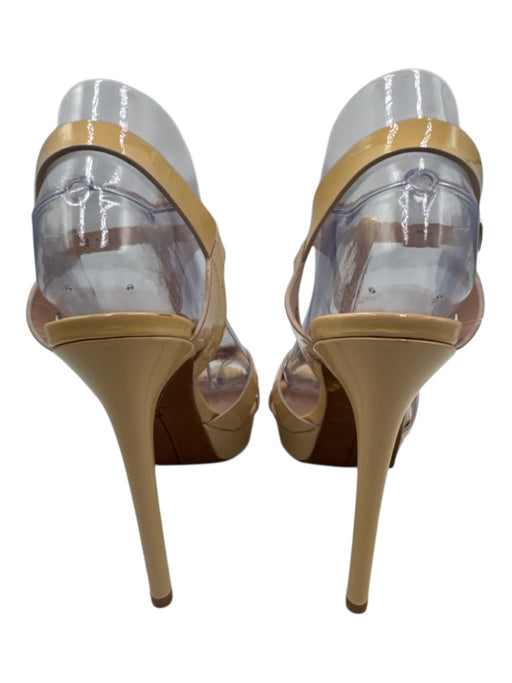 Lola Cruz Shoe Size 38 Beige Leather Upper Patent Ankle Buckle T Strap Sandals Beige / 38