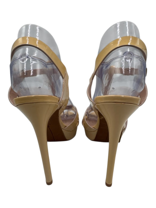 Lola Cruz Shoe Size 38 Beige Leather Upper Patent Ankle Buckle T Strap Sandals Beige / 38