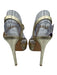 Lola Cruz Shoe Size 38 Gold Leather Upper Metallic Ankle Buckle T Strap Sandals Gold / 38