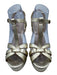 Lola Cruz Shoe Size 38 Gold Leather Upper Metallic Ankle Buckle T Strap Sandals Gold / 38