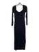 By Egreis Size M Black Slits Square Neck Midi Dress Black / M