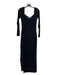 By Egreis Size M Black Slits Square Neck Midi Dress Black / M