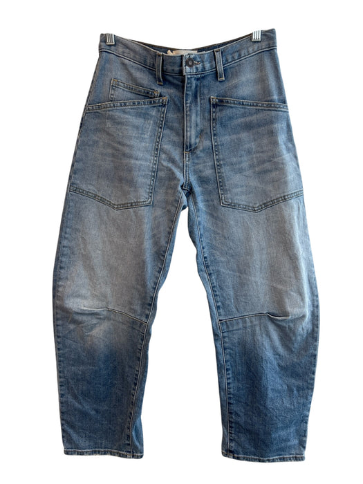 Nili Lotan Size 24 Light Wash Cotton Barrel Leg Pockets Zip Fly High Waist Jeans Light Wash / 24