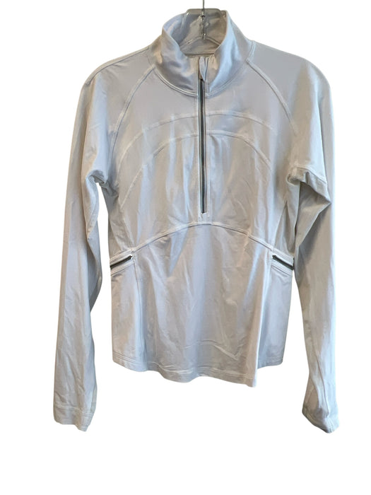 Lululemon Size 6 White Nylon Blend Half Zip Zip Pocket Athletic Jacket White / 6