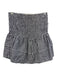 Nation Size XS Navy Blue & White Cotton Shirred Waist Gingham Gathered Skirt Navy Blue & White / XS
