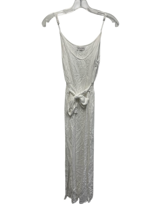 Bella Dahl Size XS White Rayon Spaghetti Strap Shirred Below Knee Dress White / XS