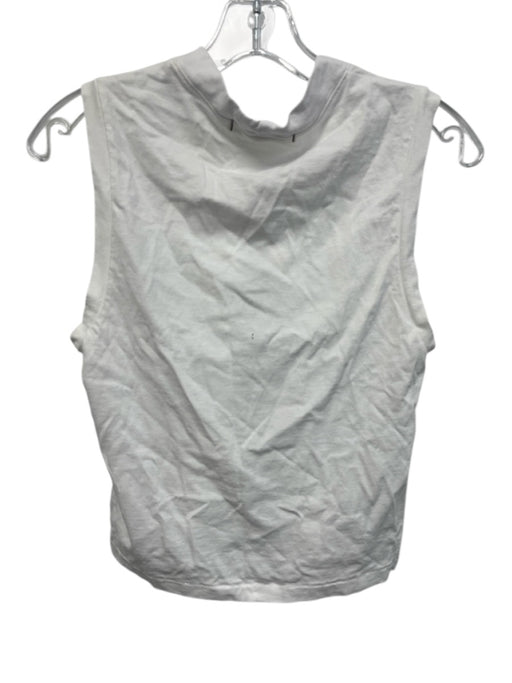 AMO Size XS White Cotton Sleeveless Lace Up Top White / XS