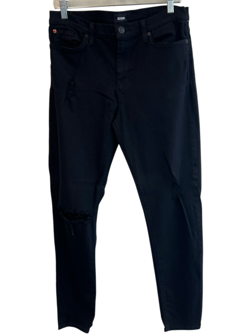 Hudson Size 32 Black Viscose Blend 5 Pocket Zip Fly distressed Skinny Jeans Black / 32