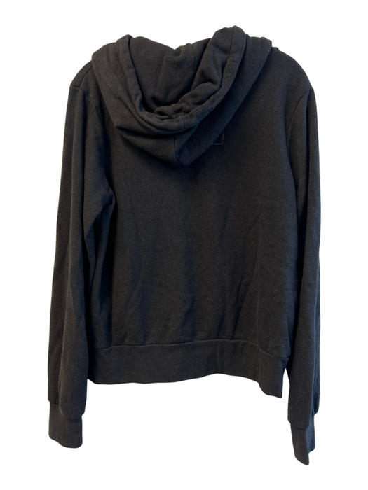 Aviator Nation Size S Black Cotton Zip Front Hoodie Stripe Long Sleeve Jacket Black / S