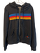 Aviator Nation Size S Black Cotton Zip Front Hoodie Stripe Long Sleeve Jacket Black / S