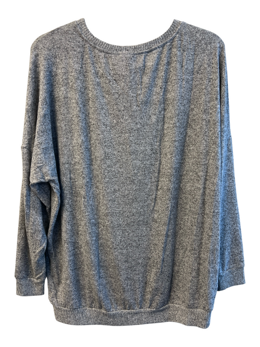 Joie Size M Gray Rayon Blend Round Neck Long Sleeve Heathered Top Gray / M