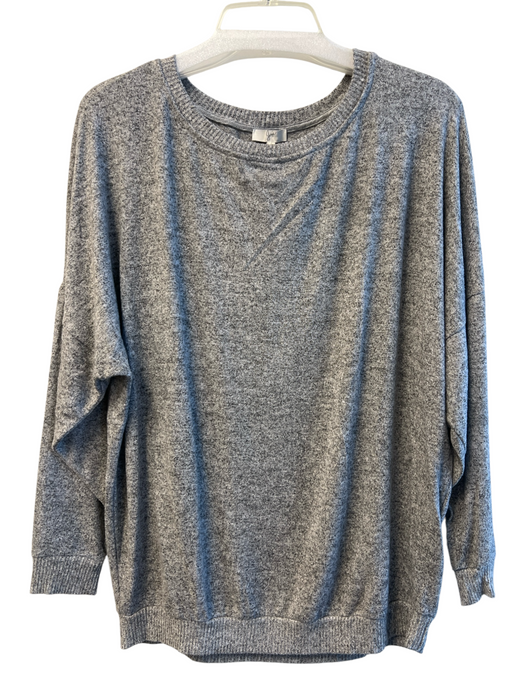 Joie Size M Gray Rayon Blend Round Neck Long Sleeve Heathered Top Gray / M