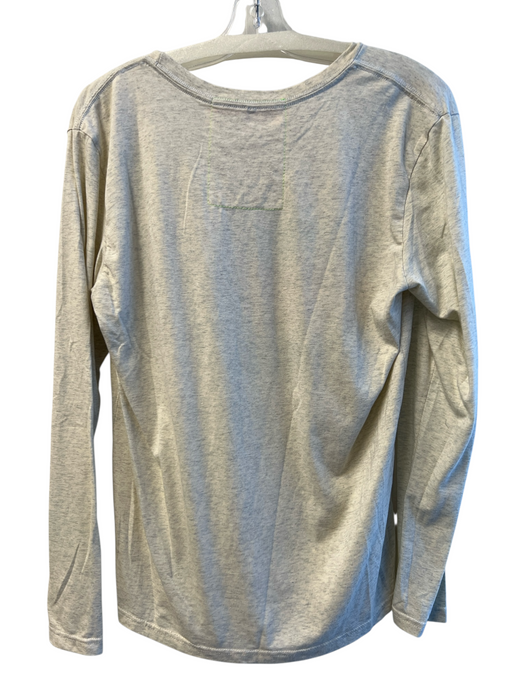 Aviator Nation Size M Beige Cotton Crew Neck Long Sleeve Logo Graphic Print Top Beige / M