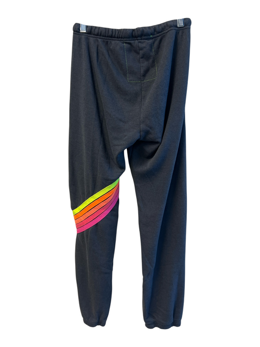 Aviator Nation Size M Gray Cotton Blend Elastic Drawstring Waist Stripe Pants Gray / M