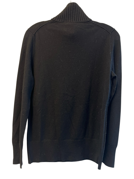 Tory Burch Size M Black Wool Blend High Neck 1/2 Button Long Sleeve Knit Sweater Black / M