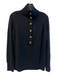 Tory Burch Size M Black Wool Blend High Neck 1/2 Button Long Sleeve Knit Sweater Black / M