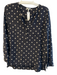 Joie Size M Black & White Silk V Neck Long Sleeve Polka dot Top Black & White / M