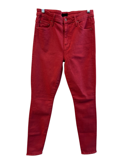 Mother Size 29 Red Cotton High Rise Zip Fly 5 Pocket Skinny Jeans Red / 29