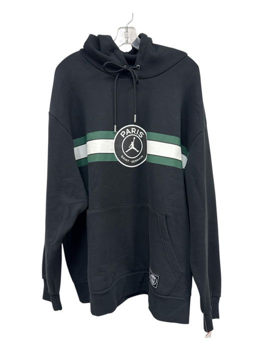 Jordan Size Est XXL Black Synthetic logo Hoodie Men's Jacket Black / Est XXL