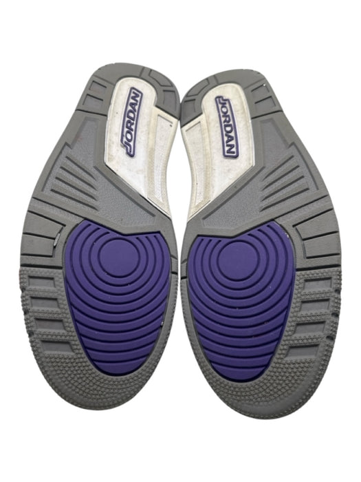 Jordan Shoe Size 12 White & Purple Leather Solid Sneaker Men's Shoes White & Purple / 12