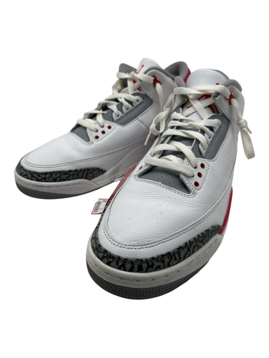 Jordan Shoe Size 12 AS IS White & Red Leather Solid Sneaker Men's Shoes White & Red / 12