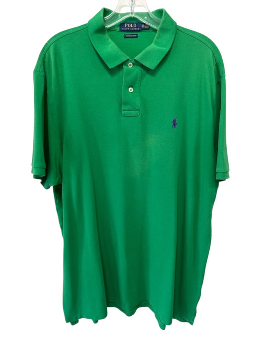 Polo Size XXL Green Cotton Solid Polo Men's Short Sleeve Green / XXL