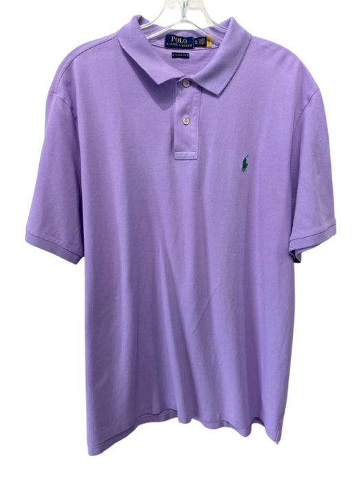 Polo Size XL Purple Cotton Solid Polo Men's Short Sleeve Purple / XL