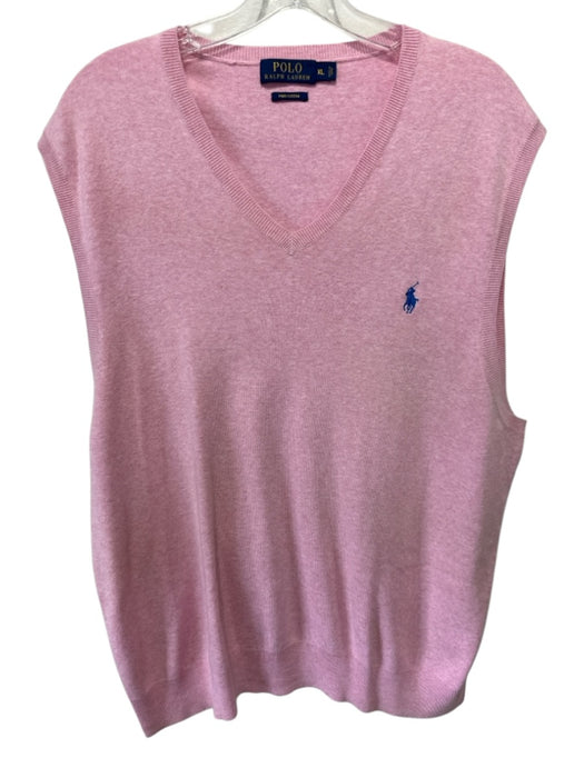 Polo Size XL Pink Pima Cotton Solid Men's Vest Pink / XL