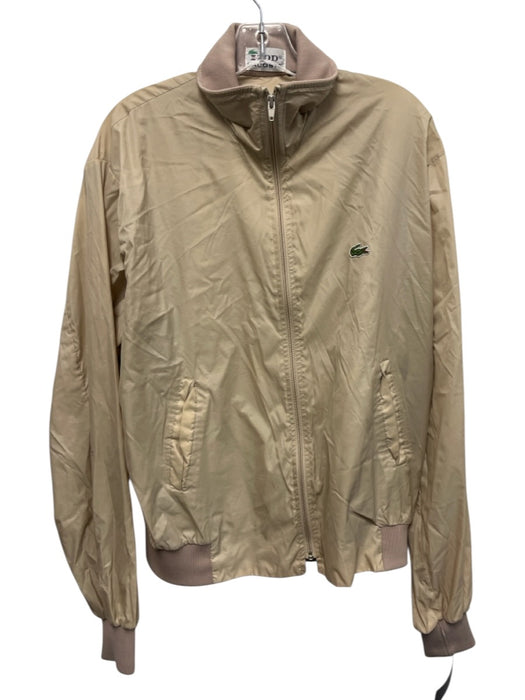 Lacoste Vintage Size XL Beige Synthetic Solid Windbreaker Zip Up Men's Jacket Beige / XL