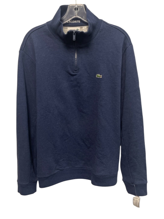 Lacoste Size XXL Blue Cotton Blend Solid Sweatshirt Men's Long Sleeve Shirt Blue / XXL