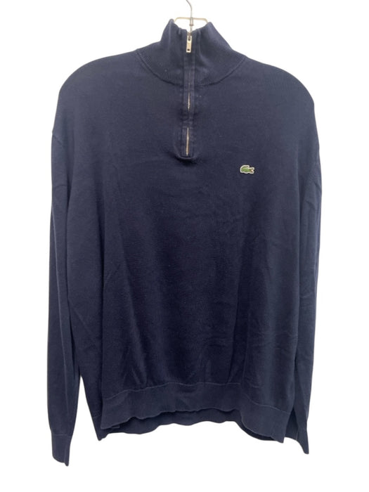 Lacoste Size XXL Blue Cotton Solid Men's Sweater Blue / XXL