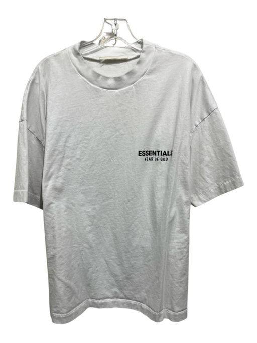 Essentials Size L White Solid Men's Short Sleeve White / L