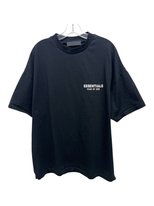 Essentials Size L Black Solid Men's Short Sleeve Black / L