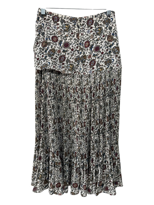 Veronica Beard Size 0 Cream, Green, Multi Polyester draped waist Floral Skirt Cream, Green, Multi / 0