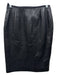 Lanvin Size S / 36 Black Cotton Blend Faux Leather Crinkle Knee Length Skirt Black / S / 36