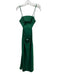 A.L.C. Size 2 Emerald Green Polyester Satin Cut Out Smocked Back Maxi Dress Emerald Green / 2