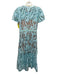 Self Portrait Size 2 Light Blue & Beige Polyester Blend Lace Overlay Maxi Dress Light Blue & Beige / 2