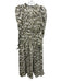 Hyacinth House Size XXS Green & White Polyester Puff Shoulder Empire Waist Dress Green & White / XXS