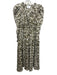 Hyacinth House Size XXS Green & White Polyester Puff Shoulder Empire Waist Dress Green & White / XXS