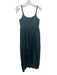 Tibi Size 0 Teal Cotton Thin Strap Side Slits Gathered Hem Dress Teal / 0