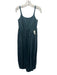 Tibi Size 0 Teal Cotton Thin Strap Side Slits Gathered Hem Dress Teal / 0