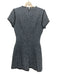 Cinq a Sept Size 0 Blue & Black Cotton Blend Tweed Fringe Trim Cap Sleeve Dress Blue & Black / 0